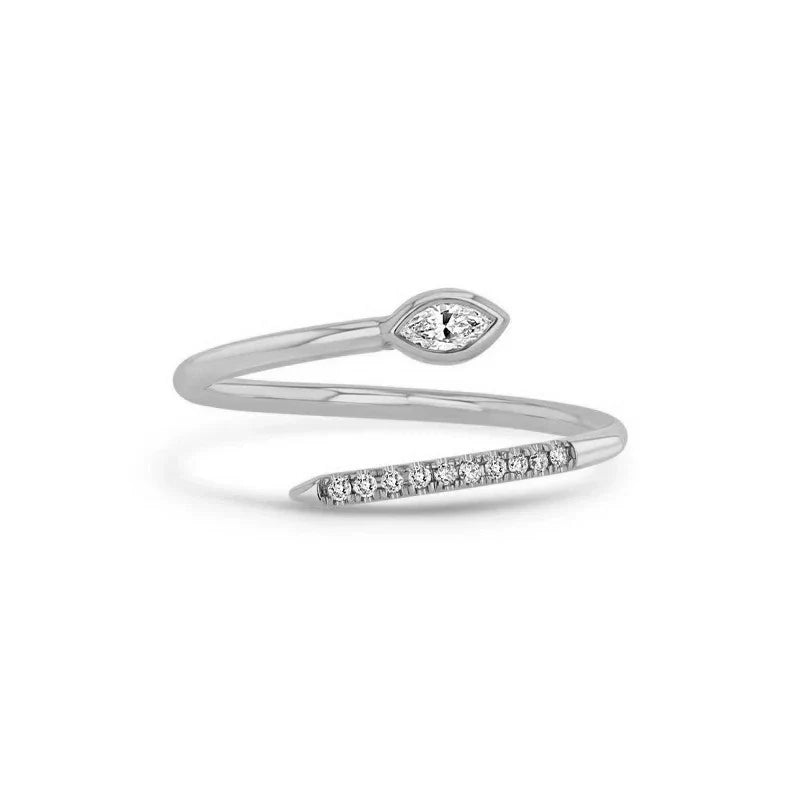 Anillo Serpiente Abierto con Zirconias