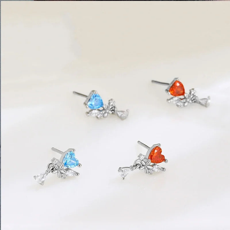 Aretes Corazón Rojo o Azul