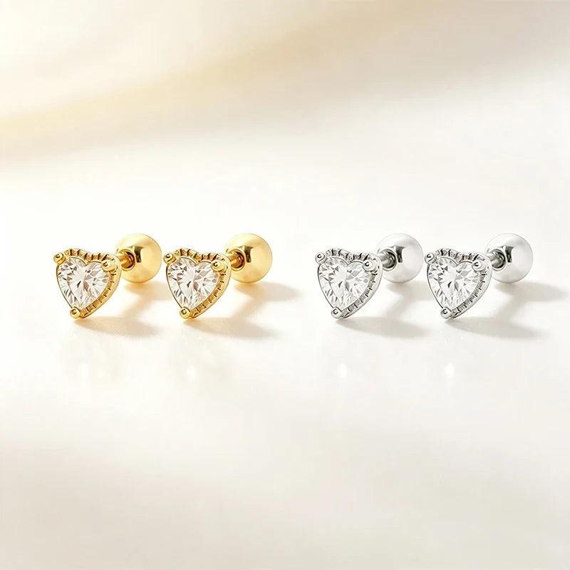 Aretes Corazón de Zirconia