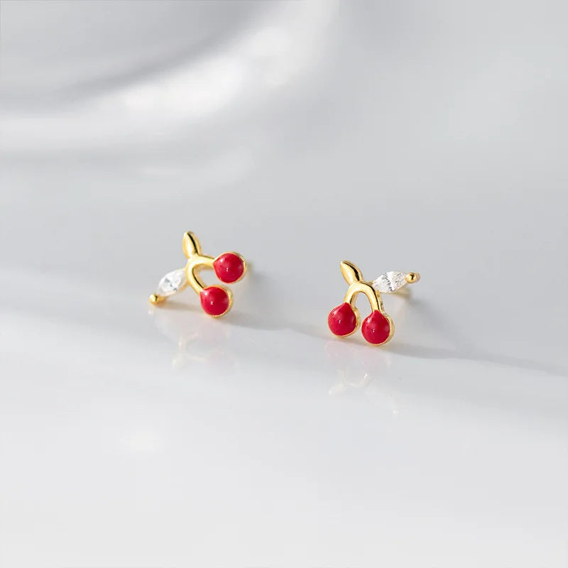 Aretes Cerezas con Zirconias