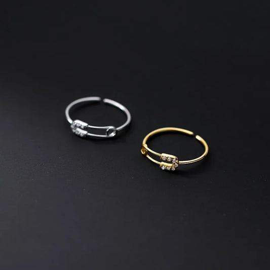 Anillo Eslabón Clip con Brillo