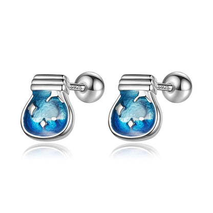 Aretes Largos Botella de los Deseos