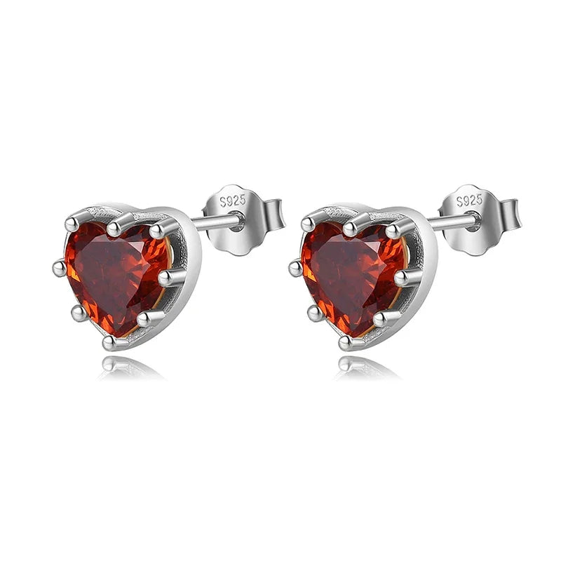 Aretes Corazón Rojo con Zirconias