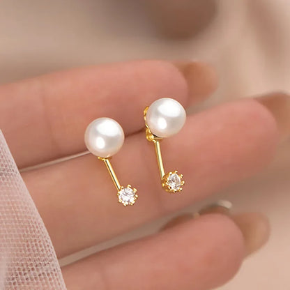 Aretes Perla con Zirconia