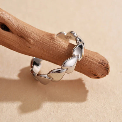 Anillo Corazón y Cruz Ajustable