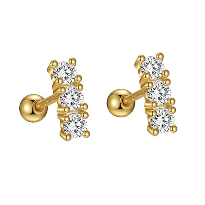 Aretes Botón de Zirconia