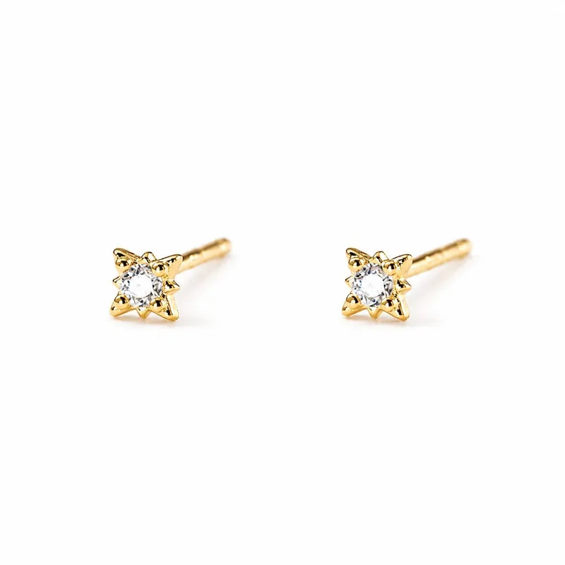 Aretes Estrella de Ocho Puntas con Zirconias