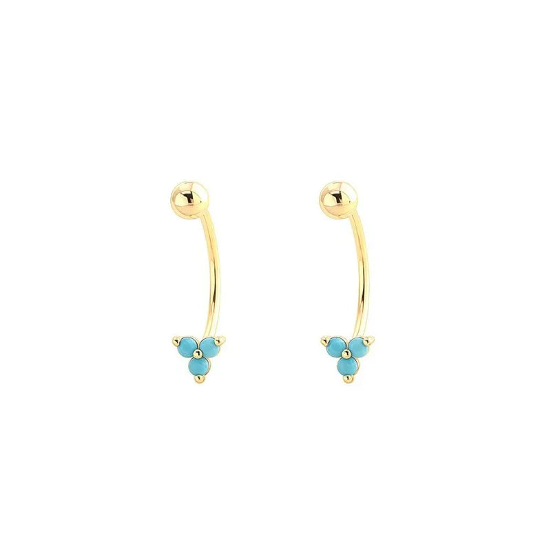 Aretes en C con Tréboles de Zirconia