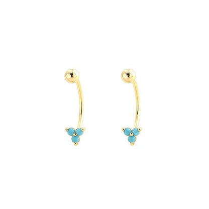 Aretes en C con Tréboles de Zirconia