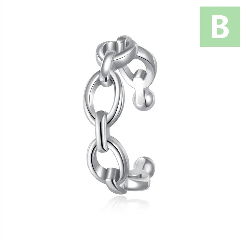 Aretes de Clip Cadena Calada