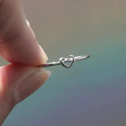 Anillo Abierto Corazón Calado