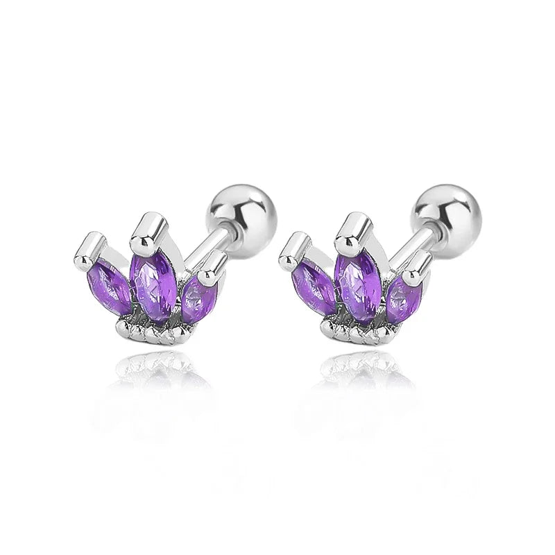 Aretes Marquesa con Zirconia de Color y Rosca