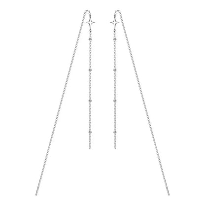 Aretes Largos de Cadena con Esferas