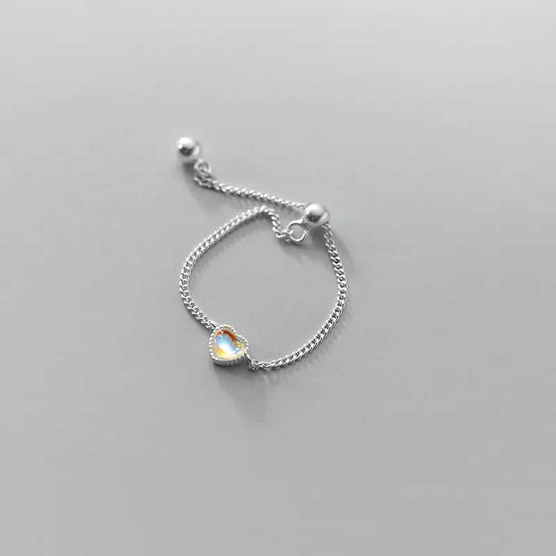 Anillo Corazón con Cadena