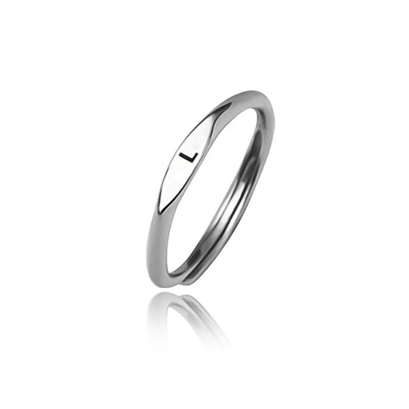 Anillo Letra Inicial Brillante