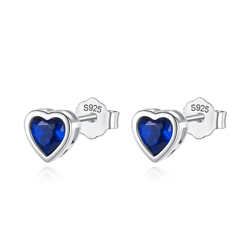 Aretes Corazón en Blanco, Azul o Rosa