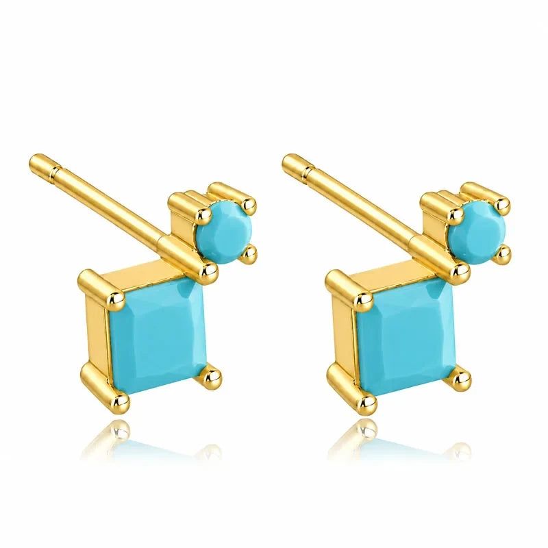 Aretes con Zirconias de Colores Apiladas