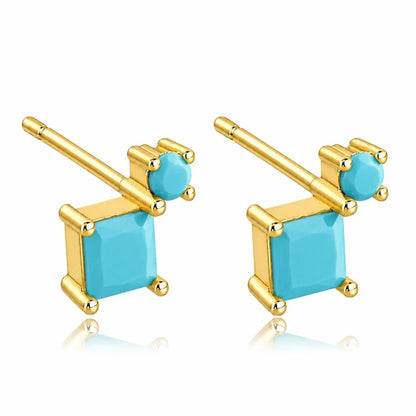 Aretes con Zirconias de Colores Apiladas