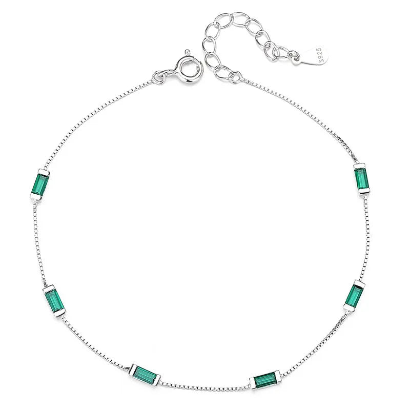 Pulsera con Zirconia Cuadrada Verde