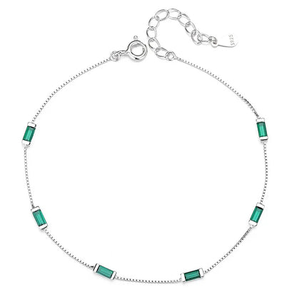 Pulsera con Zirconia Cuadrada Verde