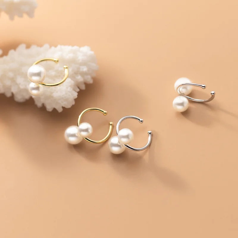 Aretes de Clip con Perla para Novia