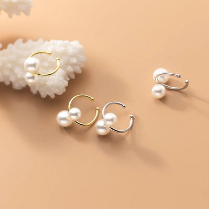 Aretes de Clip con Perla para Novia