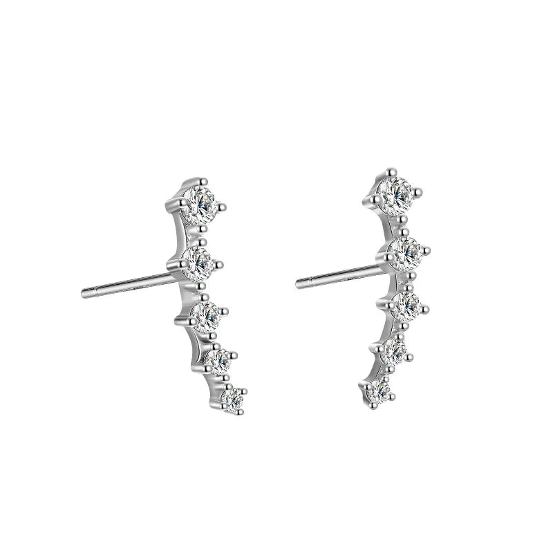 Aretes Curvos con Zirconias de Color