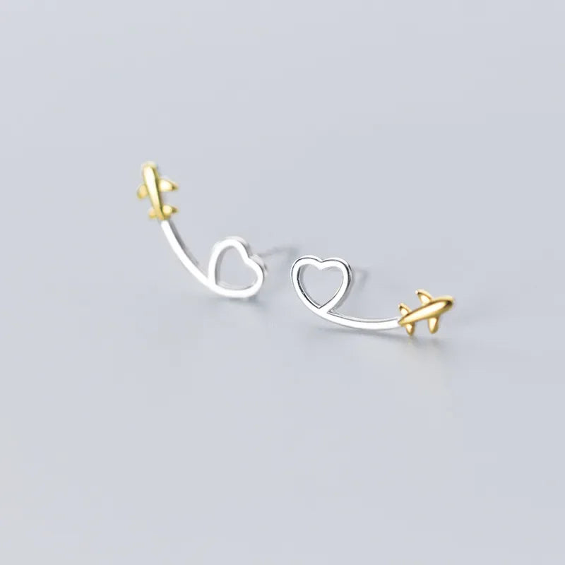 Aretes Corazón Calado Plano