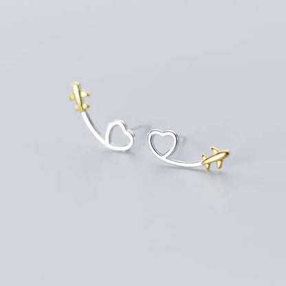 Aretes Corazón Calado Plano