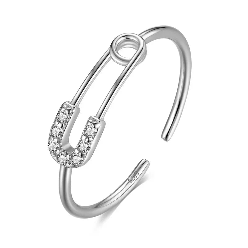 Anillo Eslabón Clip con Brillo