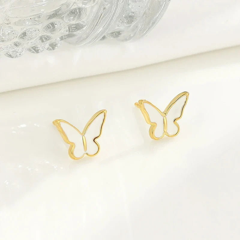 Aretes Mariposa Blanca