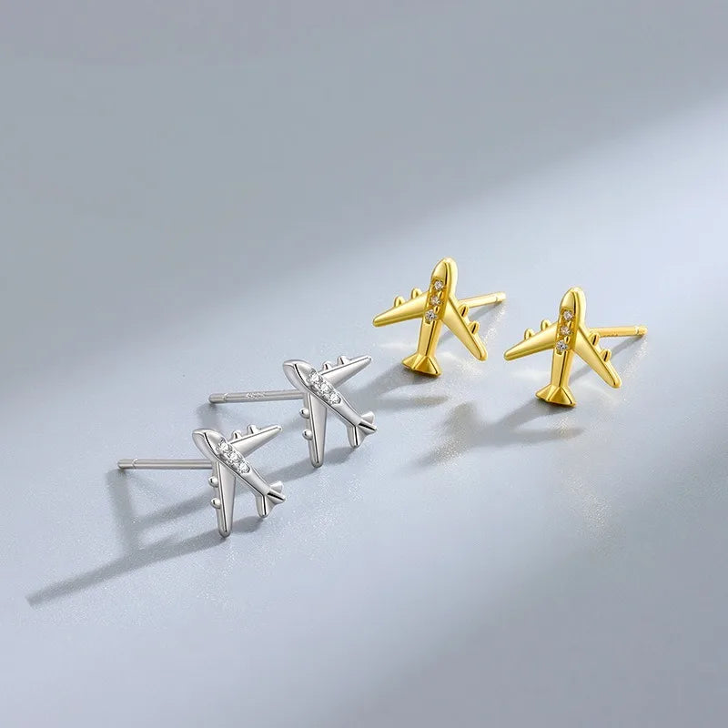 Aretes Avión con Zirconias