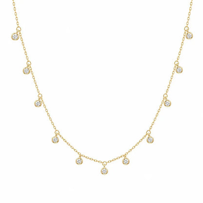 Collar Corto con Flecos y Zirconias