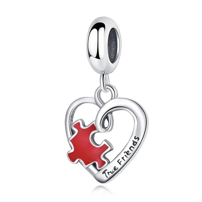 Dije Corazón Romántico Rojo o Plateado