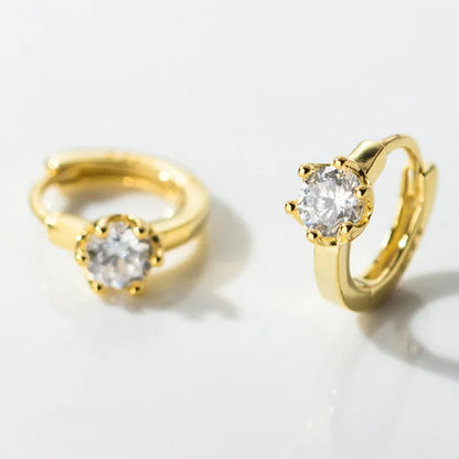Arracadas Redondas con Zirconia Blanca o Verde