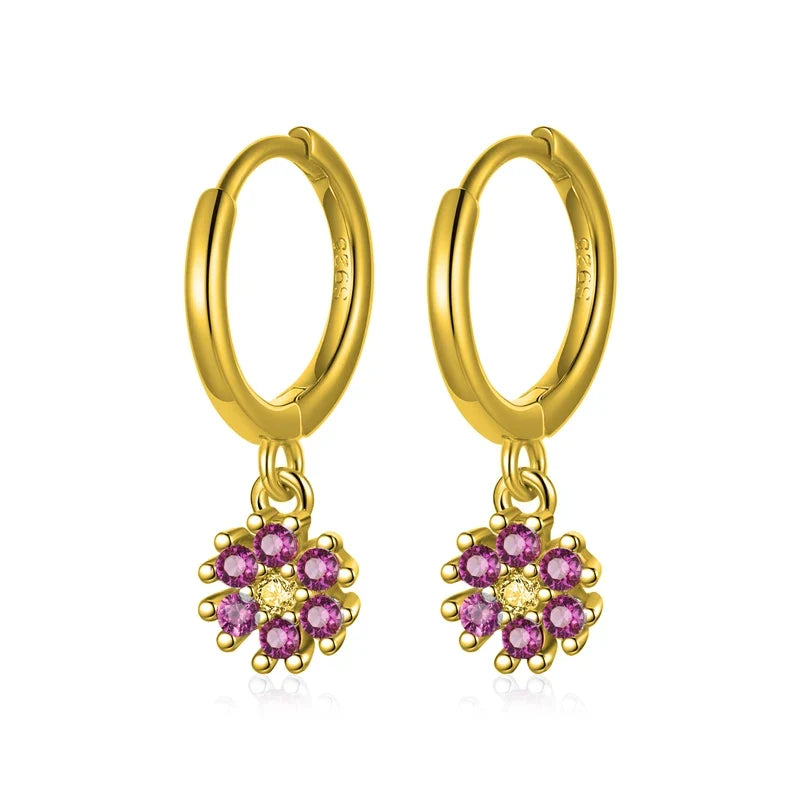 Arracadas Flor con Zirconias