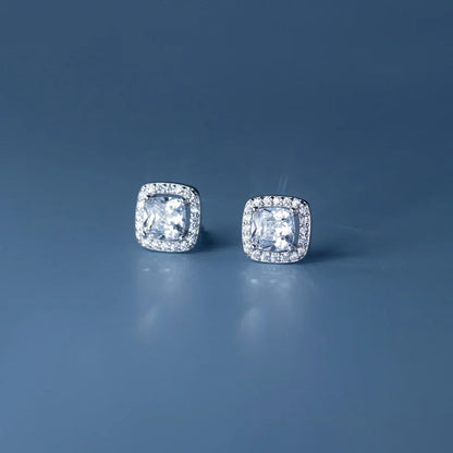 Aretes Cuadrados con Zirconias Brillantes