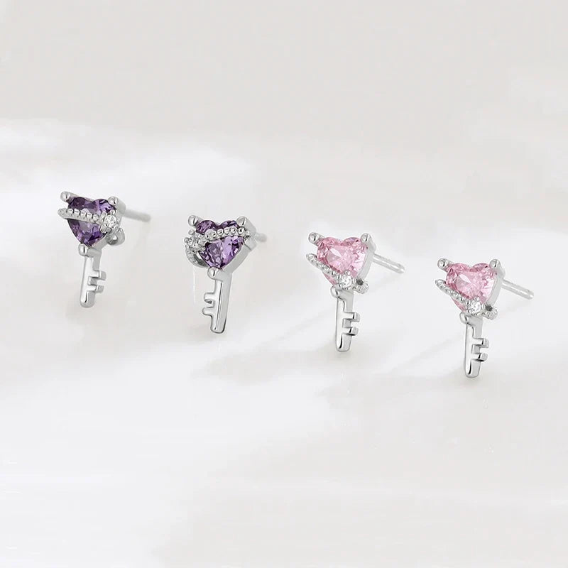 Aretes Llave del Amor con Zirconia