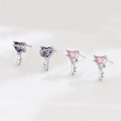 Aretes Llave del Amor con Zirconia