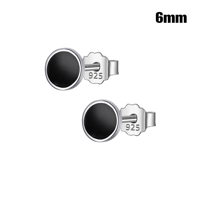 Aretes Redondos Negros de 4, 6 u 8 mm