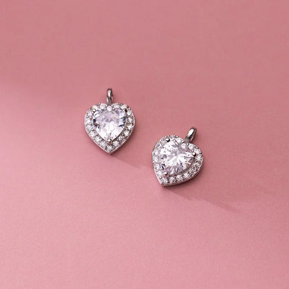 Dije Corazón de Zirconia Plateado