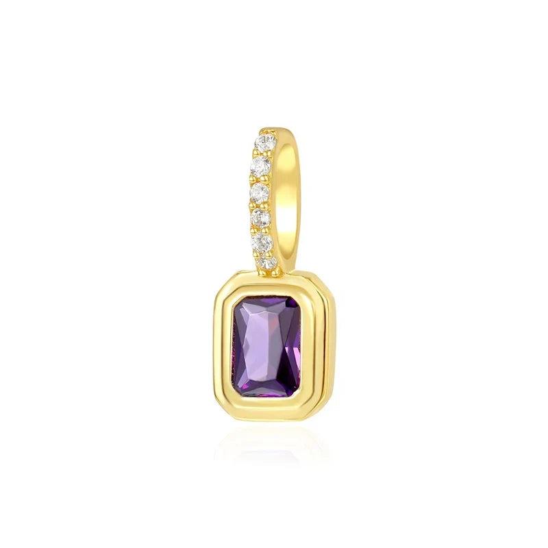 Dije Cuadrado con Zirconia de Color