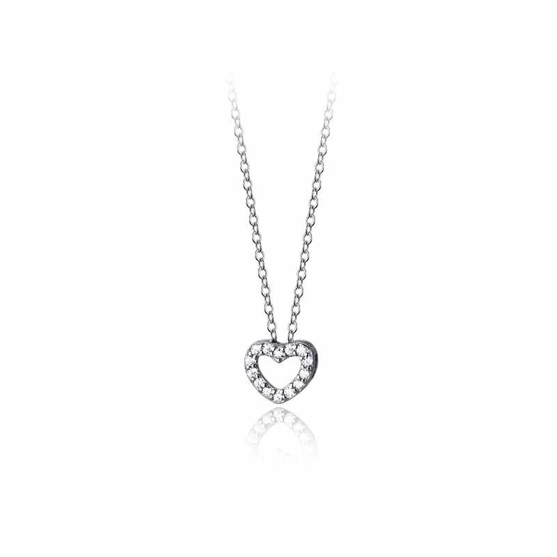Collar Corazón Calado con Zirconias