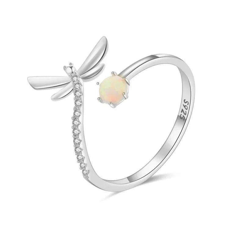 Anillo Libélula con Zirconias Ajustable