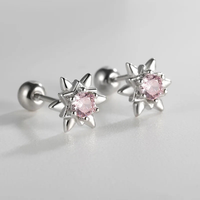 Aretes Estrella con Zirconia de Color