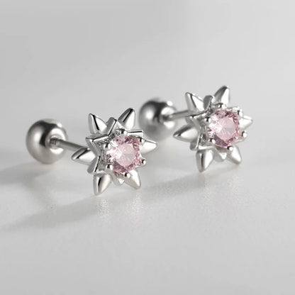Aretes Estrella con Zirconia de Color