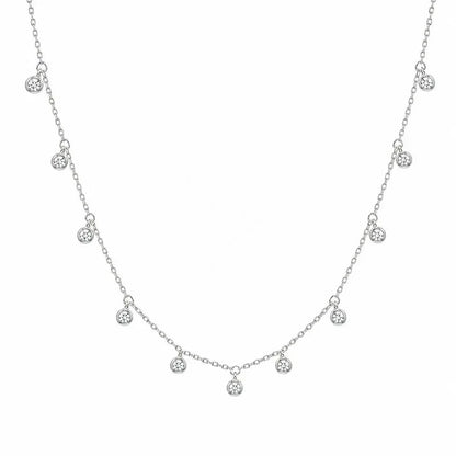 Collar Corto con Flecos y Zirconias