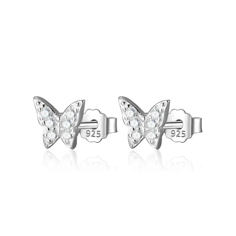 Aretes Mariposa en Blanco o Plateado