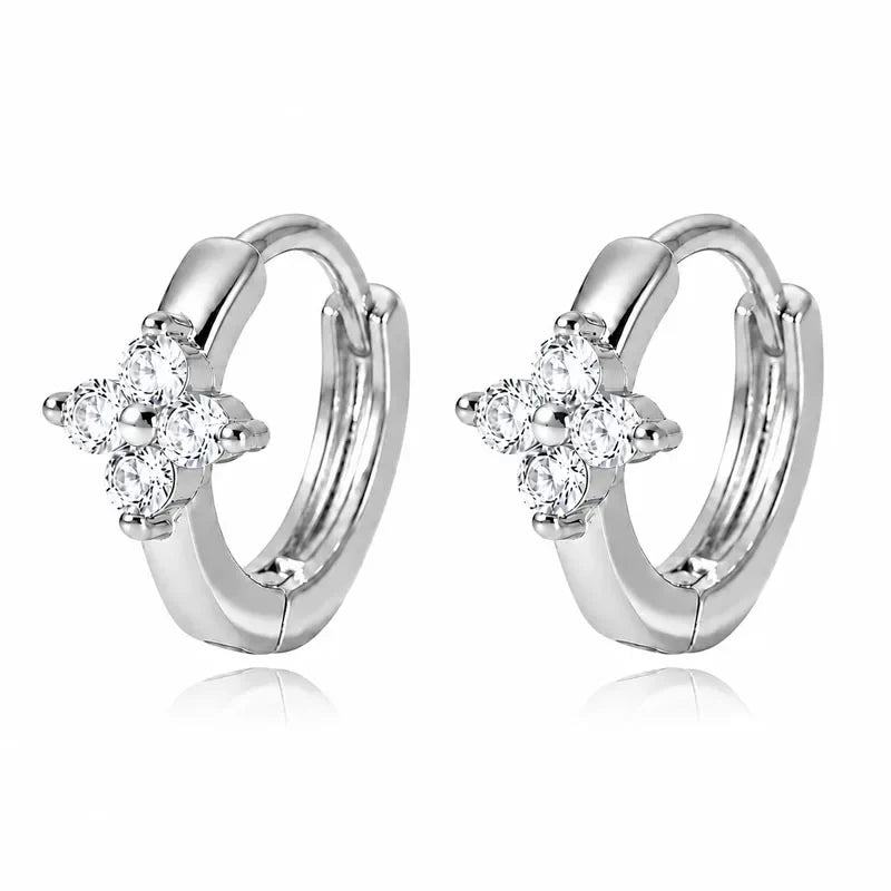Aretes Flor Luminosa de Zirconias
