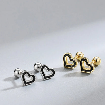 Aretes Corazón Calado de Color